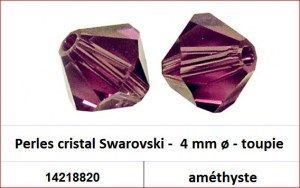 Perles cristal Swarovski -  4 mm a¸ - toupie - amethyste 