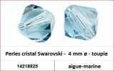 Perles cristal Swarovski -  4 mm a¸ - toupie - aigue-marine 