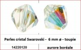 Perles cristal Swarovski -  6 mm a¸ - toupie - aurore boreale 