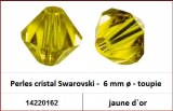 Perles cristal Swarovski -  6 mm a¸ - toupie - jaune d`or 