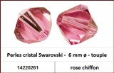 Perles cristal Swarovski -  6 mm a¸ - toupie - rose chiffon 