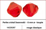 Perles cristal Swarovski -  6 mm a¸ - toupie - rouge classique 