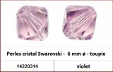 Perles cristal Swarovski -  6 mm a¸ - toupie - violet 