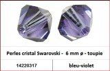 Perles cristal Swarovski -  6 mm a¸ - toupie - bleu-violet 