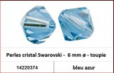 Perles cristal Swarovski -  6 mm a¸ - toupie - bleu azur 