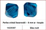 Perles cristal Swarovski -  6 mm a¸ - toupie - bleu nuit 