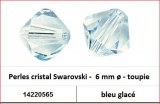Perles cristal Swarovski -  6 mm a¸ - toupie - bleu glace 