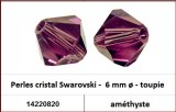 Perles cristal Swarovski -  6 mm a¸ - toupie - amethyste 