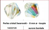 Perles cristal Swarovski -  8 mm a¸ - toupie - aurore boreale 