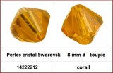 Perles cristal Swarovski -  8 mm a¸ - toupie - corail 