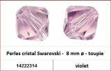 Perles cristal Swarovski -  8 mm a¸ - toupie - violet 