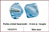 Perles cristal Swarovski -  8 mm a¸ - toupie - bleu azur 