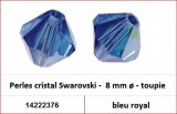 Perles cristal Swarovski -  8 mm a¸ - toupie - bleu royal 