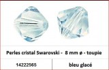 Perles cristal Swarovski -  8 mm a¸ - toupie - bleu glace 