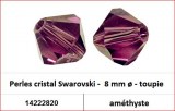 Perles cristal Swarovski -  8 mm a¸ - toupie - amethyste 