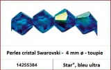 Perles cristal Swarovski -  4 mm a¸ - toupie - Star", bleu ultra 