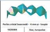 Perles cristal Swarovski -  4 mm a¸ - toupie - Star, turquoise 