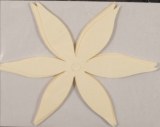 Piece decoupee Fleur aceree, 7,5 cm, sct.-LS 6 pces, ivoire