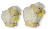 2 Moutons en ceramique/acrylique 8.5cm et 7cm de haut