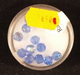 Perles rondes en verre facettees, 6 mm a¸, boite 12 pces, bleu