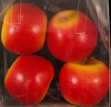 Pommes, 4 cm, boite 4 pces, rouge